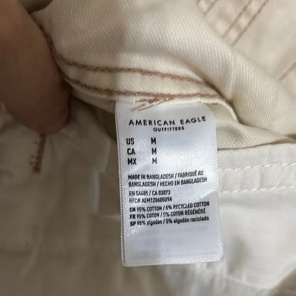 American Eagle Boyfriend Denim Jacket Women's Size M Bone Cream - Picture 8 of 9